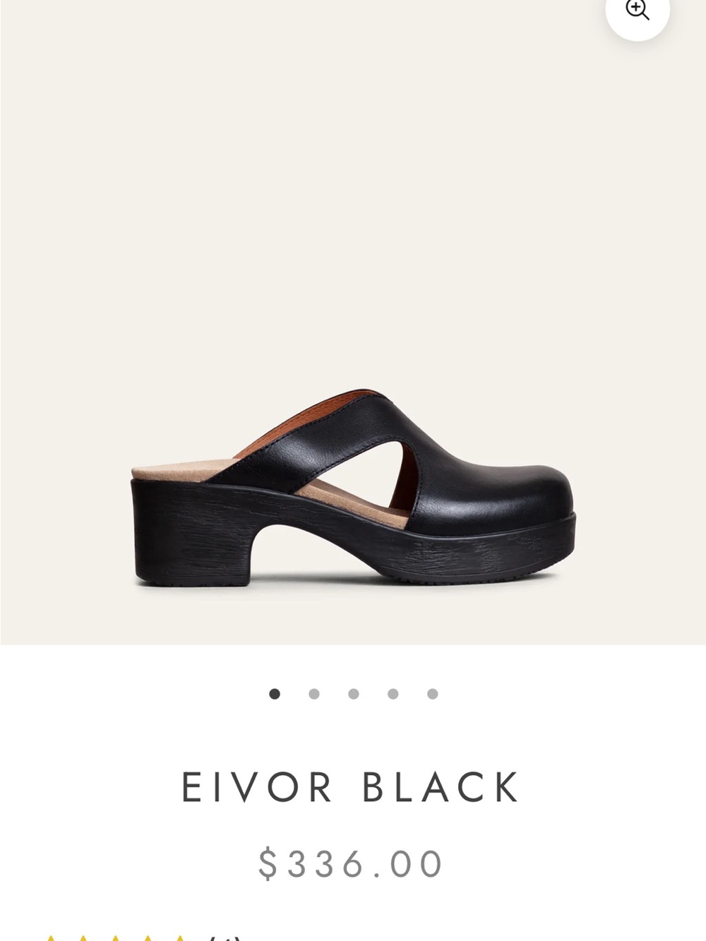 Calou Stockholm Eivor Slip On Clogs Black Leather Womens EU 39 Comfort Heel